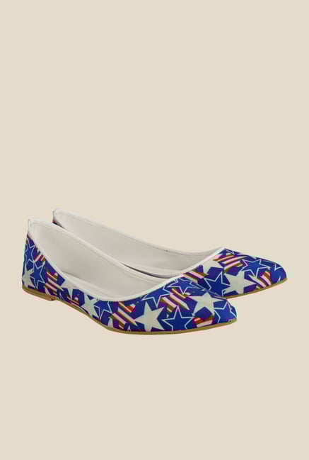 Nell Blue & White Flat Ballets Nell Blue & White Flat Ballets
