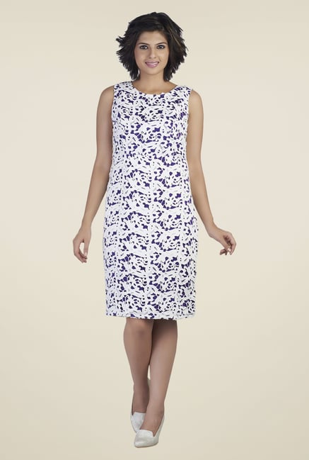 Soie White & Purple Lace Dress Soie White & Purple Lace Dress