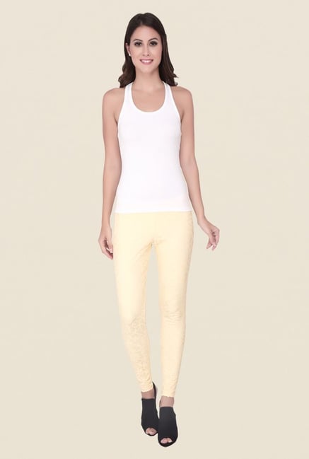 Soie Ivory Self Print Cotton Leggings Soie Ivory Self Print Cotton Leggings