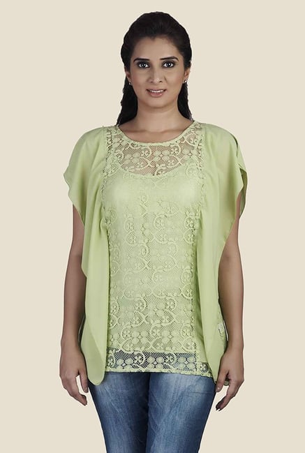 Soie Green Lace Regular Fit Top Soie Green Lace Regular Fit Top