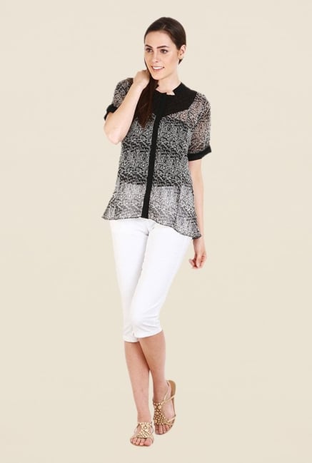 Soie Black Printed Top Soie Black Printed Top