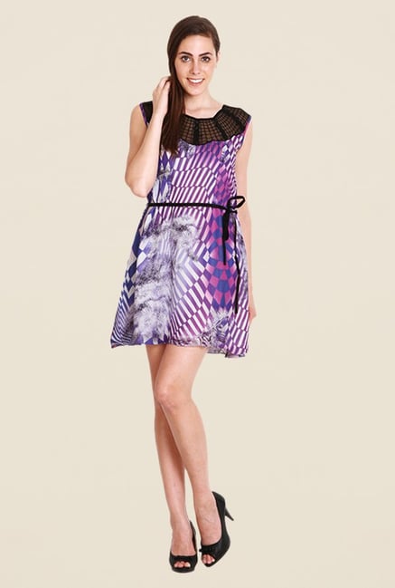 Soie Purple Printed Dress Soie Purple Printed Dress