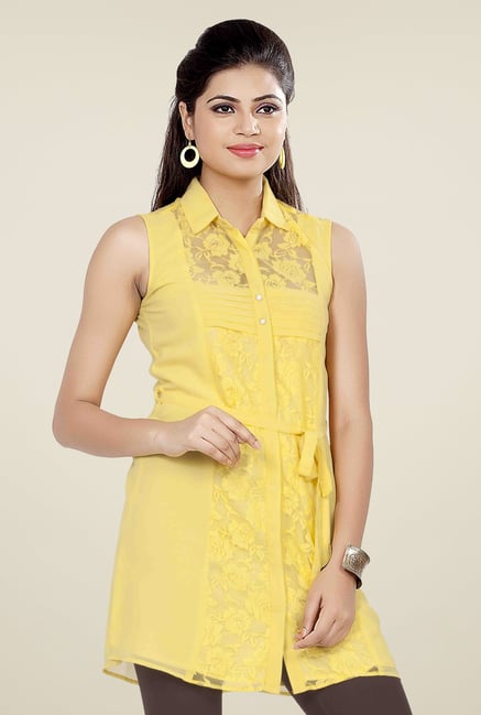 Soie Yellow Lace Tunic Soie Yellow Lace Tunic