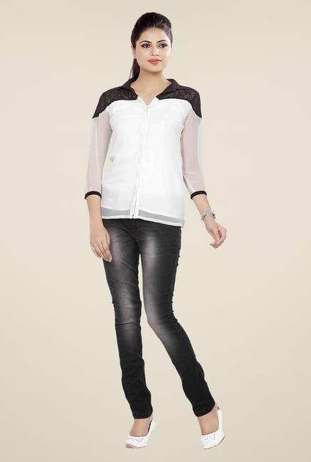 Soie White Solid Top Soie White Solid Top