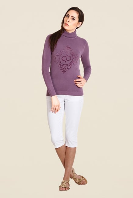 Soie Purple Self Print Cardigan Soie Purple Self Print Cardigan