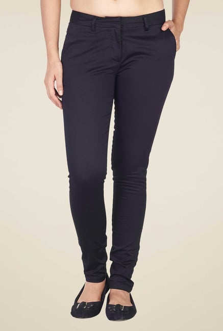 Soie Black Solid Trouser Soie Black Solid Trouser
