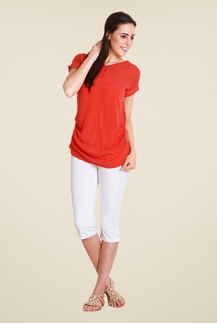 Soie Red Solid Top Soie Red Solid Top