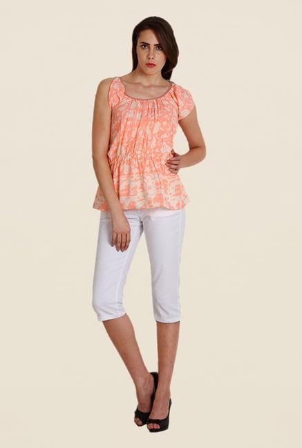 Soie Peach Printed Top Soie Peach Printed Top