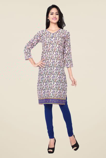 Triveni Multicolor Printed Blended Cotton Kurta Triveni Multicolor Printed Blended Cotton Kurta