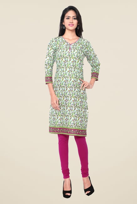 Triveni Multicolor Printed Blended Cotton Kurta Triveni Multicolor Printed Blended Cotton Kurta