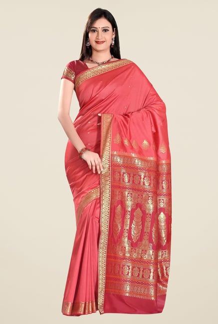 Triveni Pink Printed Art Silk Saree Triveni Pink Printed Art Silk Saree