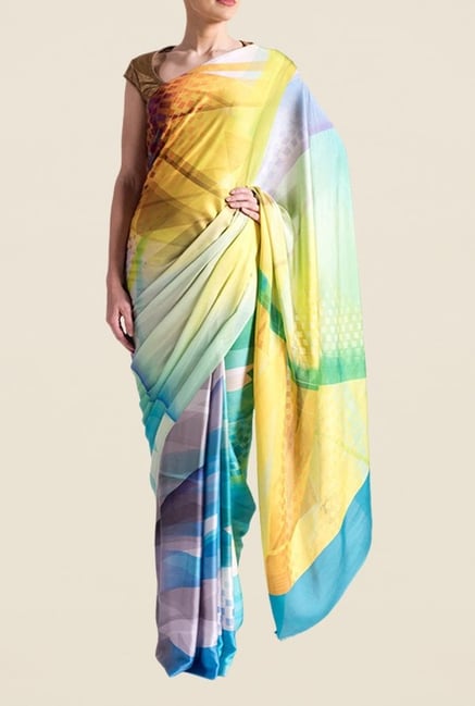 Satya Paul Multicolor Super Georgette Saree Satya Paul Multicolor Super Georgette Saree