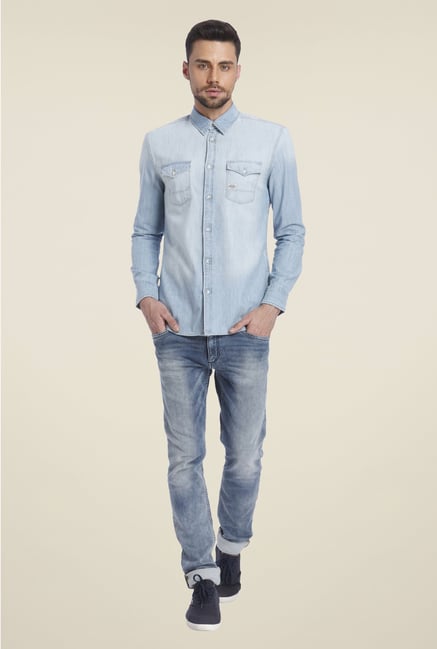 Jack & Jones Light Blue Solid Shirt Jack & Jones Light Blue Solid Shirt