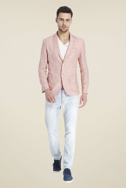 Jack & Jones Pink Linen Blazer Jack & Jones Pink Linen Blazer