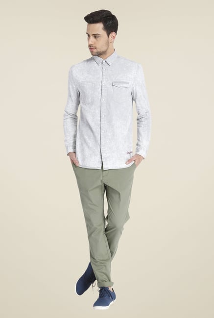Jack & Jones Grey Acid Washed Shirt Jack & Jones Grey Acid Washed Shirt