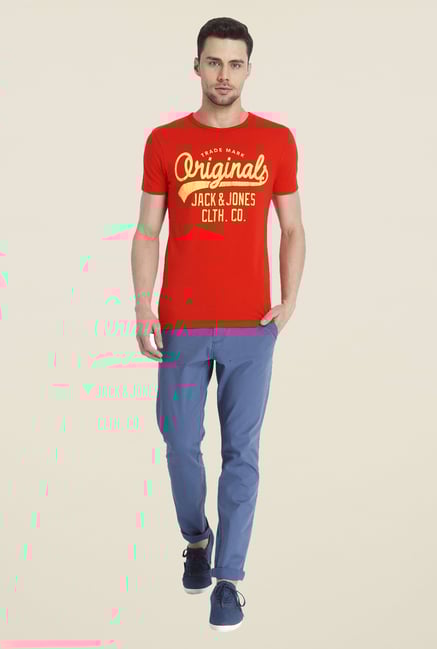 Jack & Jones Orange Graphic Print T Shirt Jack & Jones Orange Graphic Print T Shirt
