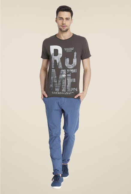 Jack & Jones Brown Graphic Print T Shirt Jack & Jones Brown Graphic Print T Shirt
