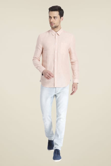 Jack & Jones Pink Linen Shirt Jack & Jones Pink Linen Shirt