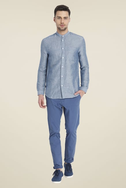 Jack & Jones Blue Linen Shirt Jack & Jones Blue Linen Shirt