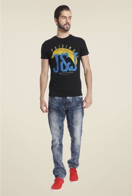 Jack & Jones Black Graphic Print T Shirt Jack & Jones Black Graphic Print T Shirt