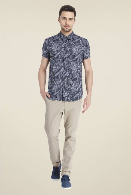 Jack & Jones Navy Printed Shirt Jack & Jones Navy Printed Shirt