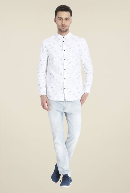 Jack & Jones White Printed Shirt Jack & Jones White Printed Shirt