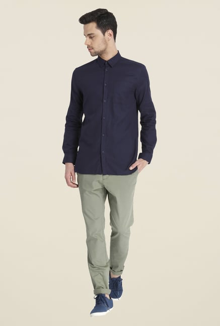 Jack & Jones Navy Solid Shirt Jack & Jones Navy Solid Shirt