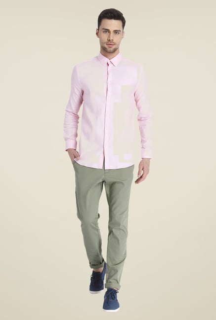 Jack & Jones Pink Solid Shirt Jack & Jones Pink Solid Shirt