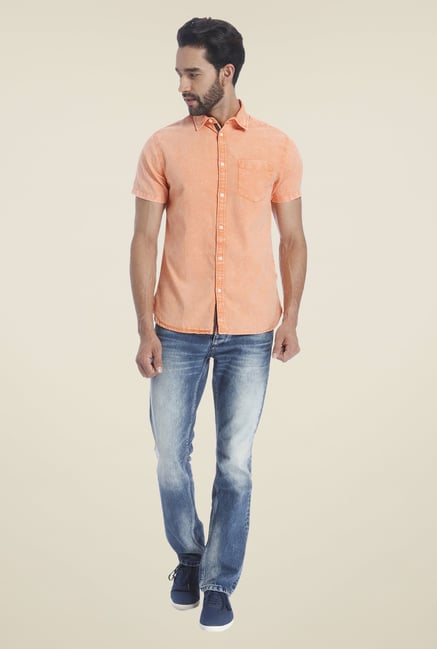 Jack & Jones Orange Solid Shirt Jack & Jones Orange Solid Shirt