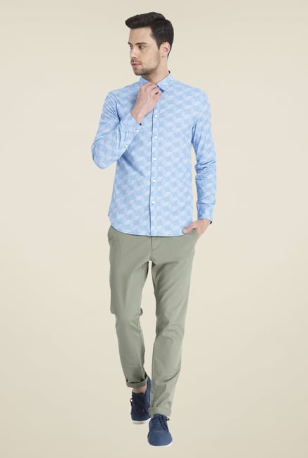 Jack & Jones Sky Blue Printed Shirt Jack & Jones Sky Blue Printed Shirt