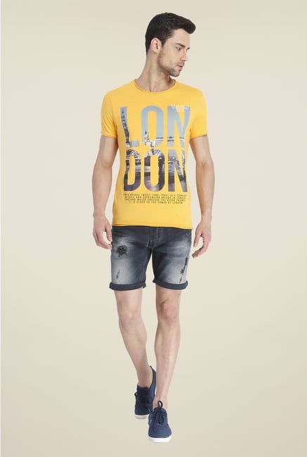 Jack & Jones Yellow Graphic Print T Shirt Jack & Jones Yellow Graphic Print T Shirt