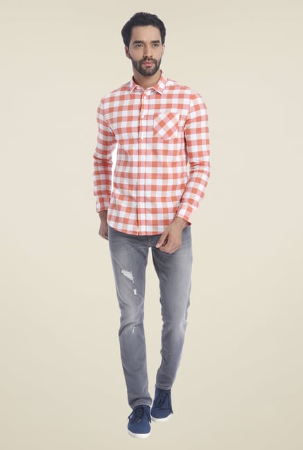 Jack & Jones Coral Checks Shirt Jack & Jones Coral Checks Shirt