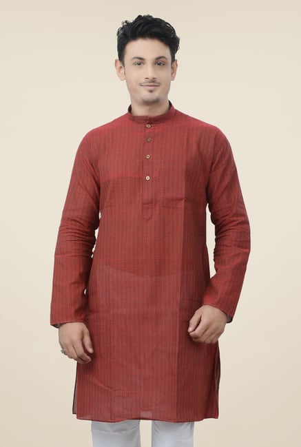 Manyavar Brown Printed Kurta Manyavar Brown Printed Kurta
