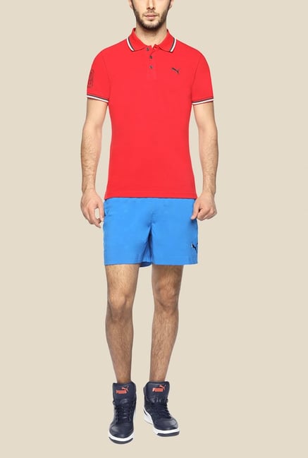 Puma EARL Red Solid Polo T Shirt Puma EARL Red Solid Polo T Shirt