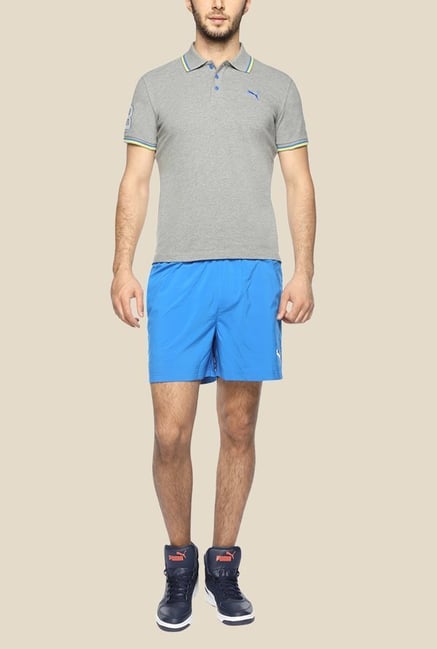 Puma EARL Grey Solid Polo T Shirt Puma EARL Grey Solid Polo T Shirt