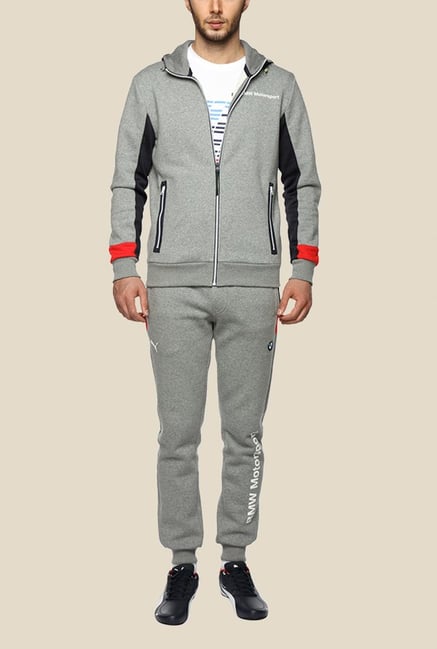 Puma BMW MSP Yesed Grey Solid Hoodie Puma BMW MSP Yesed Grey Solid Hoodie