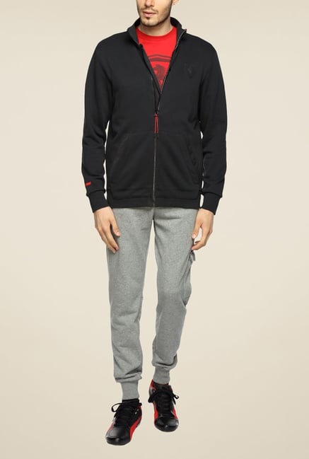 Puma Ferrari Black Solid Jacket Puma Ferrari Black Solid Jacket