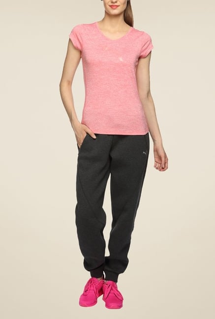 Puma Heather Cat Pink Textured T Shirt Puma Heather Cat Pink Textured T Shirt