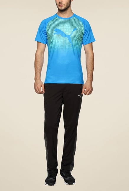 Puma Blue Striped T Shirt Puma Blue Striped T Shirt