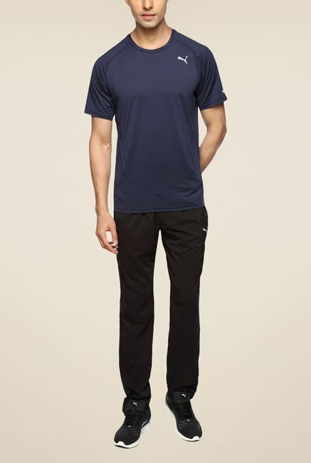 Puma Black Solid Trackpant Puma Black Solid Trackpant