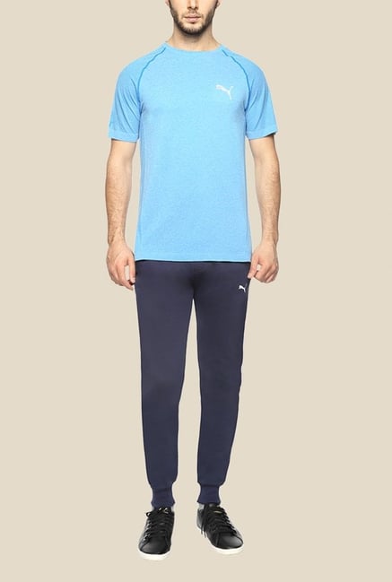 Puma Blue Solid T Shirt Puma Blue Solid T Shirt
