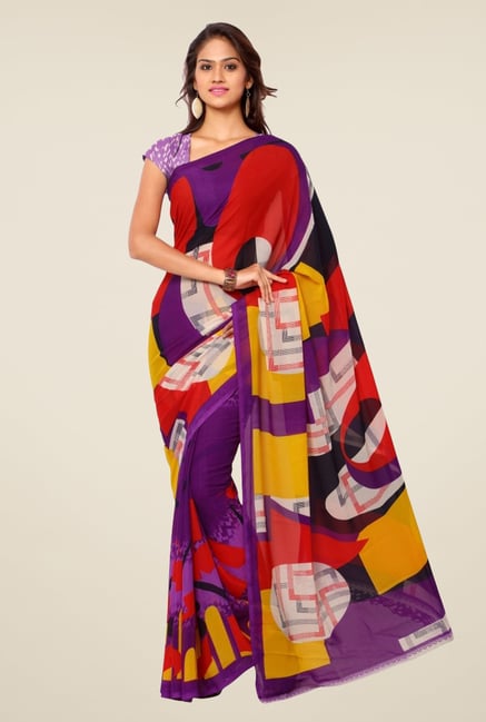 Triveni Multicolor Printed Dry Clean Saree Triveni Multicolor Printed Dry Clean Saree