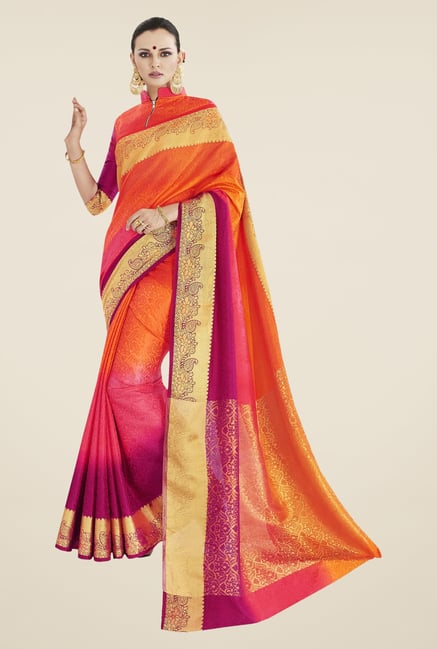 Triveni Multicolor Printed Banarasi Silk Saree Triveni Multicolor Printed Banarasi Silk Saree