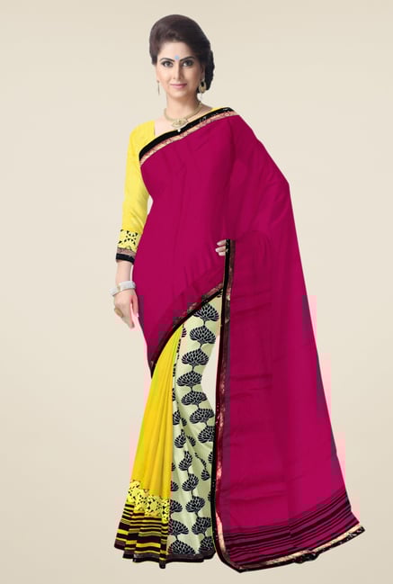 Triveni Multicolor Printed Faux Georgette Ethnic Saree Triveni Multicolor Printed Faux Georgette Ethnic Saree