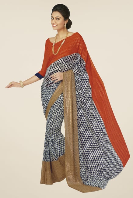Triveni Multicolor Faux Georgette Printed Saree Triveni Multicolor Faux Georgette Printed Saree