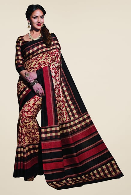 Triveni Multicolor Printed Art Silk Free Size Saree Triveni Multicolor Printed Art Silk Free Size Saree
