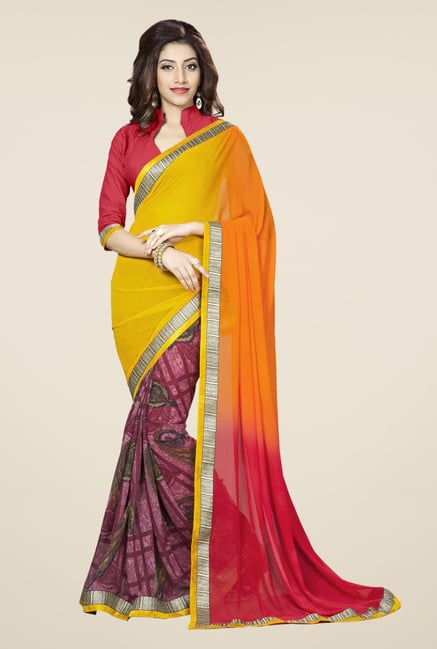 Triveni Multicolor Faux Georgette Saree Triveni Multicolor Faux Georgette Saree