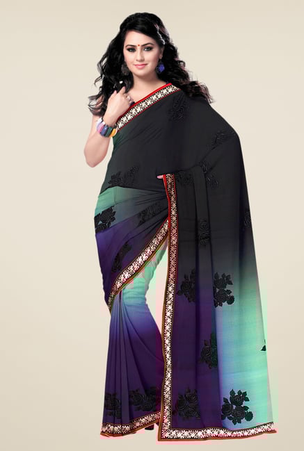 Triveni Multicolor Embroidered Faux Georgette Saree Triveni Multicolor Embroidered Faux Georgette Saree