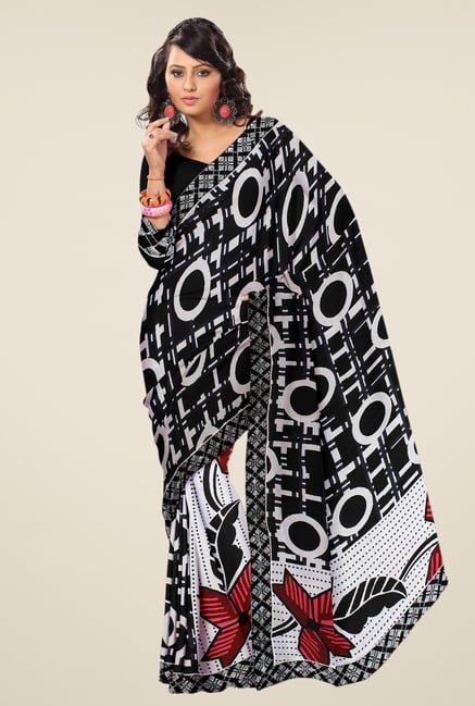 Triveni Multicolor Printed Faux Georgette Casual Saree Triveni Multicolor Printed Faux Georgette Casual Saree