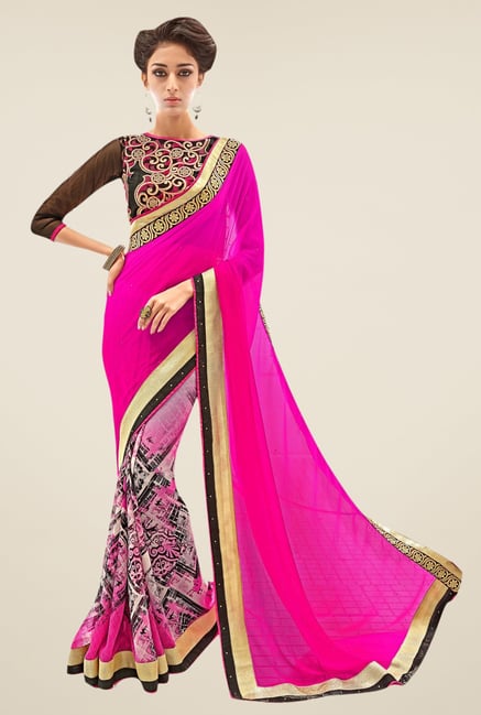 Triveni Multicolor Printed Faux Georgette Saree Triveni Multicolor Printed Faux Georgette Saree